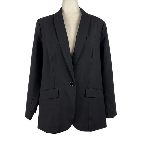 Universal Standard Rio Stretch Wool Formal Blazer Jacket Suit in Black XS 10-12 - Picture 2 of 16